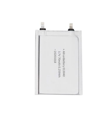 RFID इलेक्ट्रॉनिक टैग के लिए TBD 3.7V 70mAh अल्ट्रा थिन LiPo बैटरी