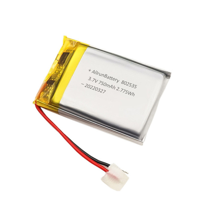 आयत लिथियम पॉलिमर बैटरी सुरक्षा 3.7 V 750mAh LiPo बैटरी