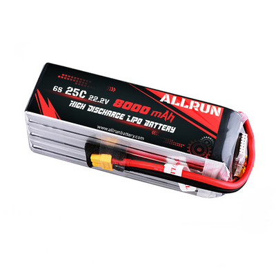 25C 6S 8000mAh LiPo बैटरी हाई C रेट 22.2V LiPo बैटरी पैक