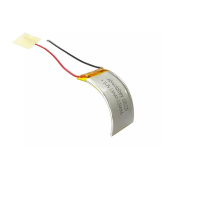 कर्व्ड LiPo रिचार्जेबल बैटरी 3.7 V 13mAh कम सेल्फ डिस्चार्ज के साथ