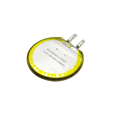 सुरक्षित 3.7V 135mAh गोल LiPo बैटरी विश्वसनीय कस्टम लिथियम पॉलिमर बैटरी