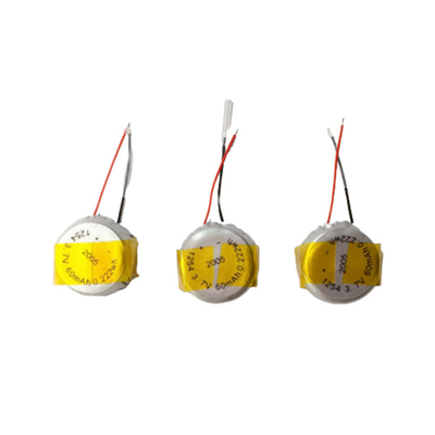 1C रिचार्जेबल ली-पॉलिमर बैटरी पैक बटन 3.7V 60mAh LiPo बैटरी ऑफर