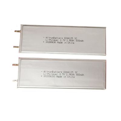 3C डिस्चार्ज 3.7 V 800mAh LiPo बैटरी अल्ट्रा थिन LiPo पॉलिमर बैटरी