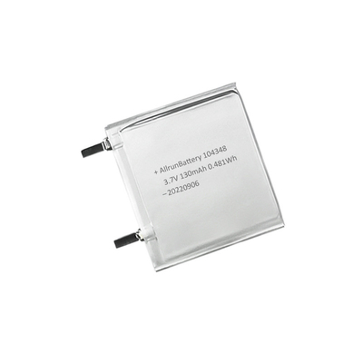 MP5 प्लेयर 3.7 V 130mAh अल्ट्रा थिन LiPo बैटरी लंबी साइकिल 104348