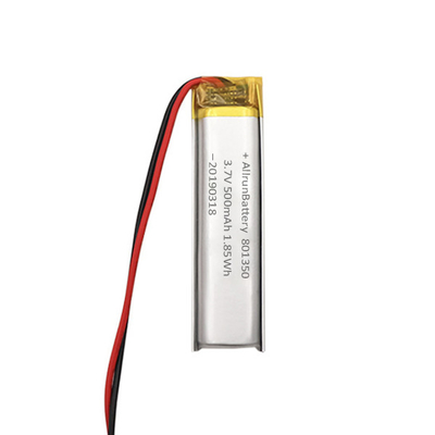 रीडिंग पेन के लिए 3.7V 500mAh 801350 कस्टम ली आयन बैटरी अल्ट्रा नैरो