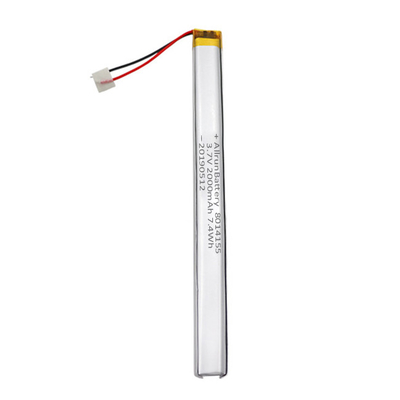 पेन ड्राइव स्टिक के लिए विश्वसनीय 3.7 V 2000mAh कस्टम LiPo बैटरी अल्ट्रा नैरो