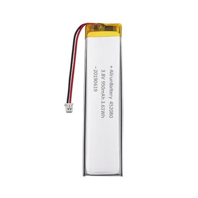 पहनने योग्य इलेक्ट्रॉनिक्स अल्ट्रा नैरो लीपो बैटरी 3.8V 950mAh 452080