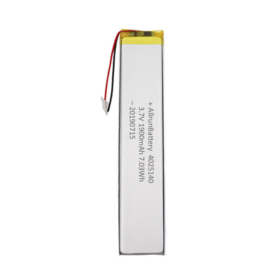1900mAh 3.7 V कस्टम LiPo बैटरी अल्ट्रा नैरो रिचार्जेबल उच्च विश्वसनीयता