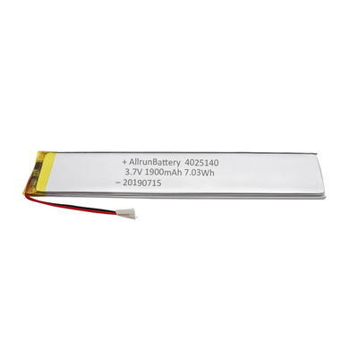 1900mAh 3.7 V कस्टम LiPo बैटरी अल्ट्रा नैरो रिचार्जेबल उच्च विश्वसनीयता