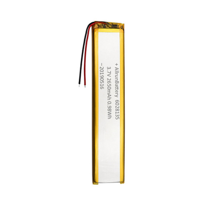 3.7V 2650mAh ली पॉलिमर बैटरी 6mm अल्ट्रा नैरो कस्टम LiPo बैटरी