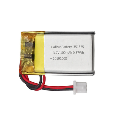 0.37Wh 3.7V 100mAh मिनी LiPo बैटरी रिचार्जेबल कस्टम 351523