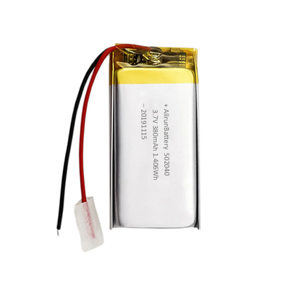 पतली 3.7V 380mAh LiPo बैटरी कस्टम ली आयन रिचार्जेबल बैटरी