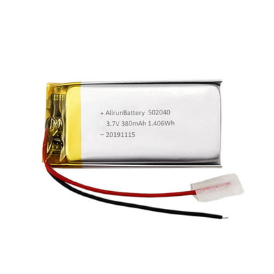 पतली 3.7V 380mAh LiPo बैटरी कस्टम ली आयन रिचार्जेबल बैटरी
