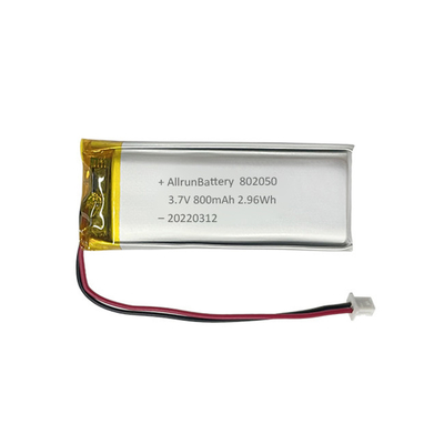 1C पतली आयत आकार की बैटरी रिचार्जेबल 3.7 V LiPo बैटरी 800mAh