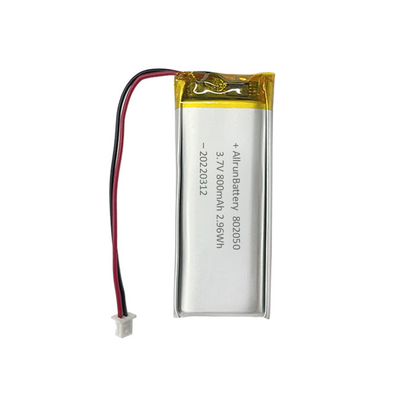 1C पतली आयत आकार की बैटरी रिचार्जेबल 3.7 V LiPo बैटरी 800mAh