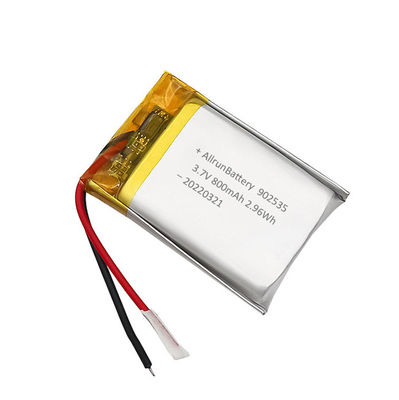 चिकित्सा उपकरणों के लिए रिचार्जेबल लाइट लीपो बैटरी 800mAh 3.7V 902535