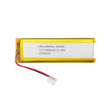 कस्टम रिचार्जेबल लिथियम पॉलिमर बैटरी 3.7 वी 3000mAh 903090