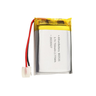 आयत लिथियम पॉलिमर बैटरी सुरक्षा 3.7 V 750mAh LiPo बैटरी
