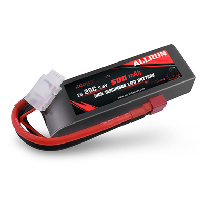 पावर टूल्स के लिए 25C 2S 500mAh 7.4V हाई डिस्चार्ज LiPo बैटरी पैक