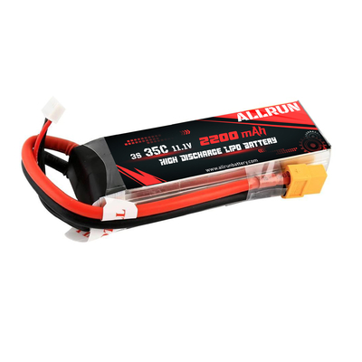 35C हाई डिस्चार्ज लिथियम पॉलिमर बैटरी 3S 11.1 V 2200mAh LiPo बैटरी