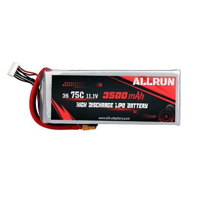 3S 3500mAh 11.1 V हाई डिस्चार्ज LiPo बैटरी पैक 75C ली पॉलिमर बैटरी