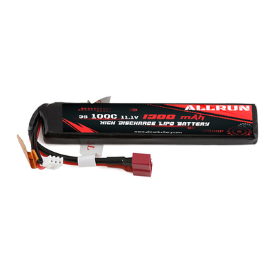 RC 100C 11.1V ली पॉलिमर बैटरी हाई C रेट 3S 1300mAh LiPo बैटरी
