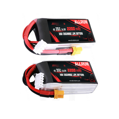 35C 14.8V LiPo बैटरी पैक हाई C रेट 4S 2200mAh LiPo बैटरी