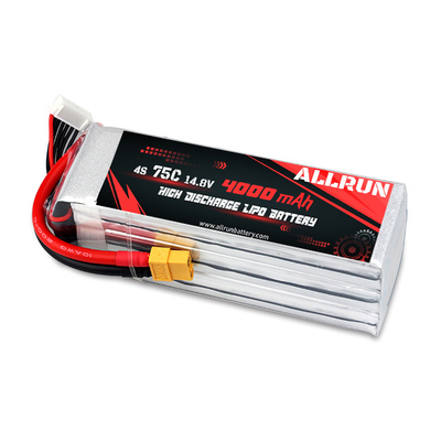 75C 4000mAh 4S LiPo बैटरी14.8V हाई C रेट LiPo बैटरी पैक