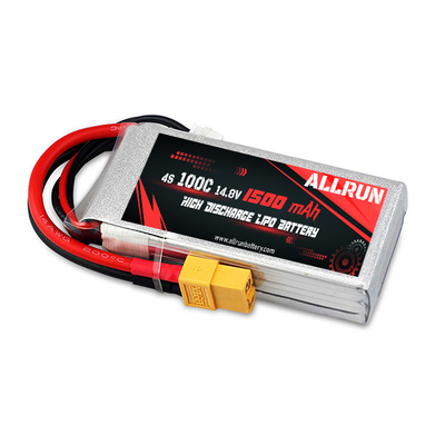 14.8V 4S 1500mAh LiPo बैटरी 100C हाई C रेट LiPo बैटरी पैक