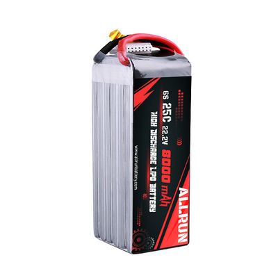 25C 6S 8000mAh LiPo बैटरी हाई C रेट 22.2V LiPo बैटरी पैक