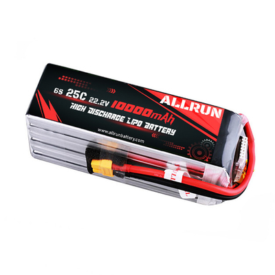 22.2V 6S 10000mAh LiPo बैटरी 25C हाई C रेट LiPo बैटरी पैक