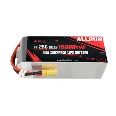 पावर टूल्स हाई डिस्चार्ज लीपो बैटरी पैक 25C 22.2V 6S 16000mAh