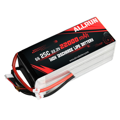 25C 6S 22000mAh LiPo बैटरी 22.2V हाई C रेट LiPo बैटरी पैक