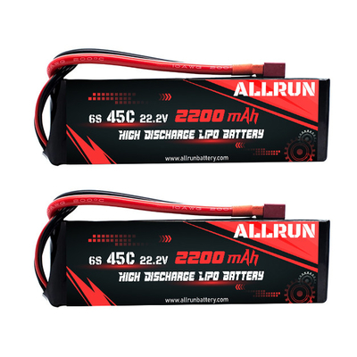 चिकित्सा उपकरण 45C 6S 22.2V 2200mAh हाई डिस्चार्ज LiPo बैटरी पैक
