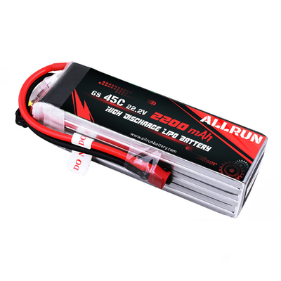 चिकित्सा उपकरण 45C 6S 22.2V 2200mAh हाई डिस्चार्ज LiPo बैटरी पैक