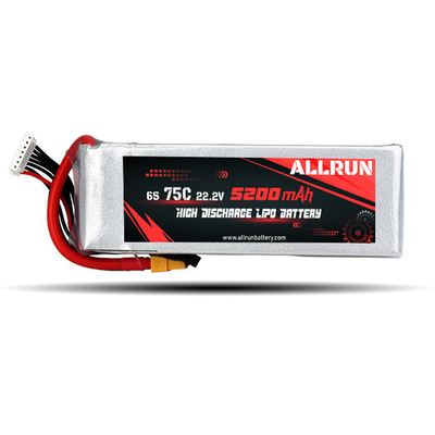 9048155 75C 22.2V 6S 5200mAh हाई डिस्चार्ज LiPo बैटरी पैक
