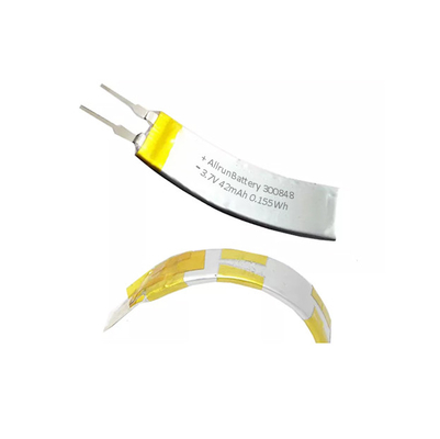 IoT स्मार्ट उपकरणों के लिए घुमावदार 42mAh 3.7 V लिथियम आयन पॉलिमर बैटरी