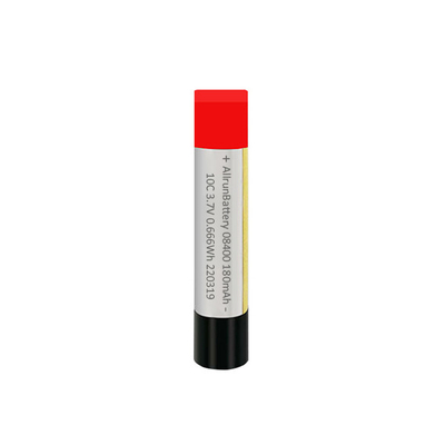 पतली 10C कस्टम LiPo बैटरी 3.7V 180mAh बेलनाकार ली पॉलिमर बैटरी