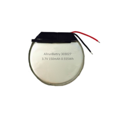 GPS स्थिर गोल LiPo बैटरी 3.7 V 150mah कस्टम लिथियम पॉलिमर बैटरी