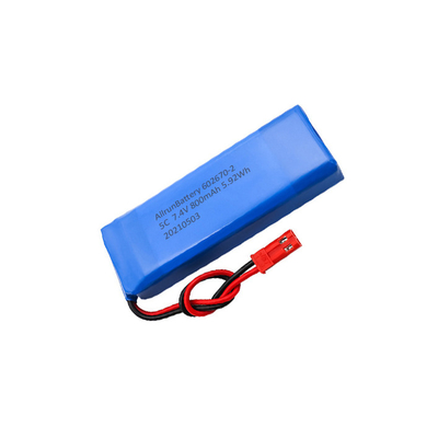 5C मेडिकल लिथियम बैटरी 2S1P 7.4 V 800mAh LiPo बैटरी पैक