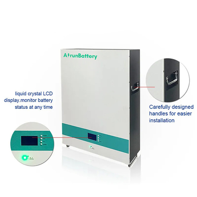 प्रिज़मैटिक सेल वॉल माउंट Lifepo4 बैटरी RS485 / CAN 51.2V 100ah लिथियम बैटरी पैक
