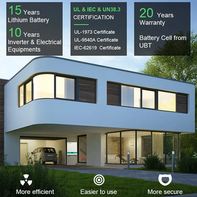 प्रिज़मैटिक सेल वॉल माउंट Lifepo4 बैटरी RS485 / CAN 51.2V 100ah लिथियम बैटरी पैक